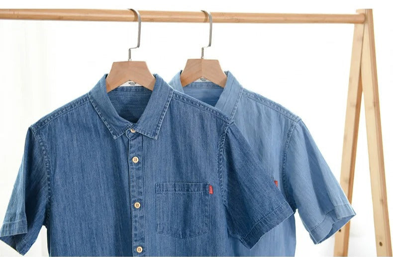 Kurzärmeliges Denim-Shirt