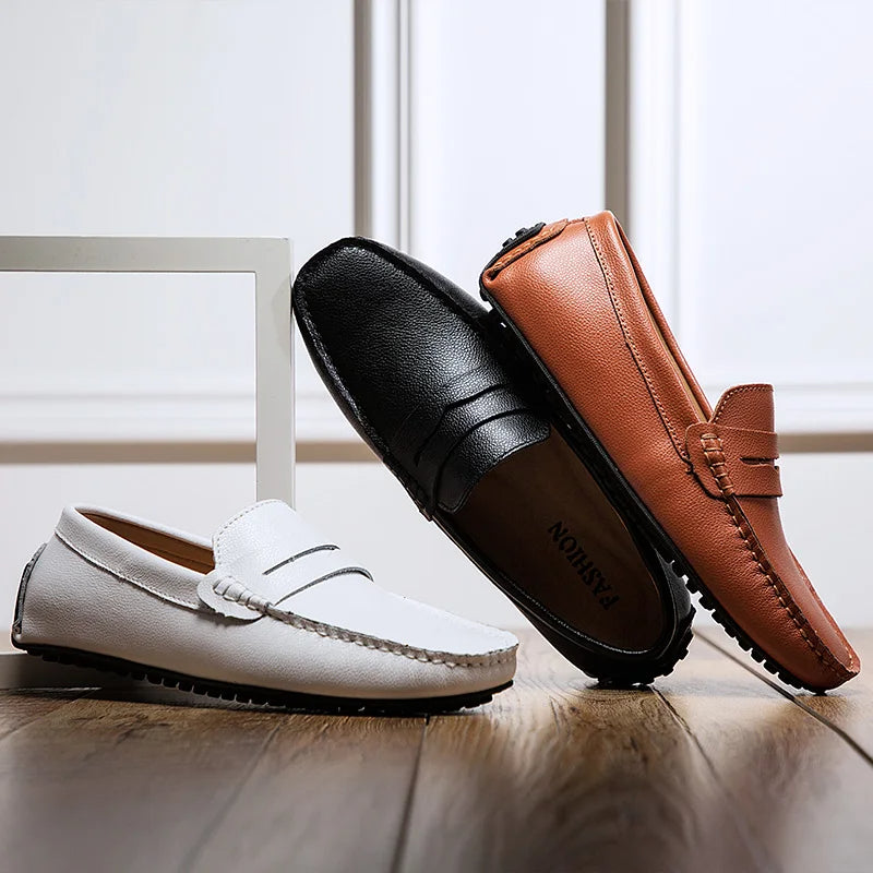 Lässige Sommer-Loafer aus Leder