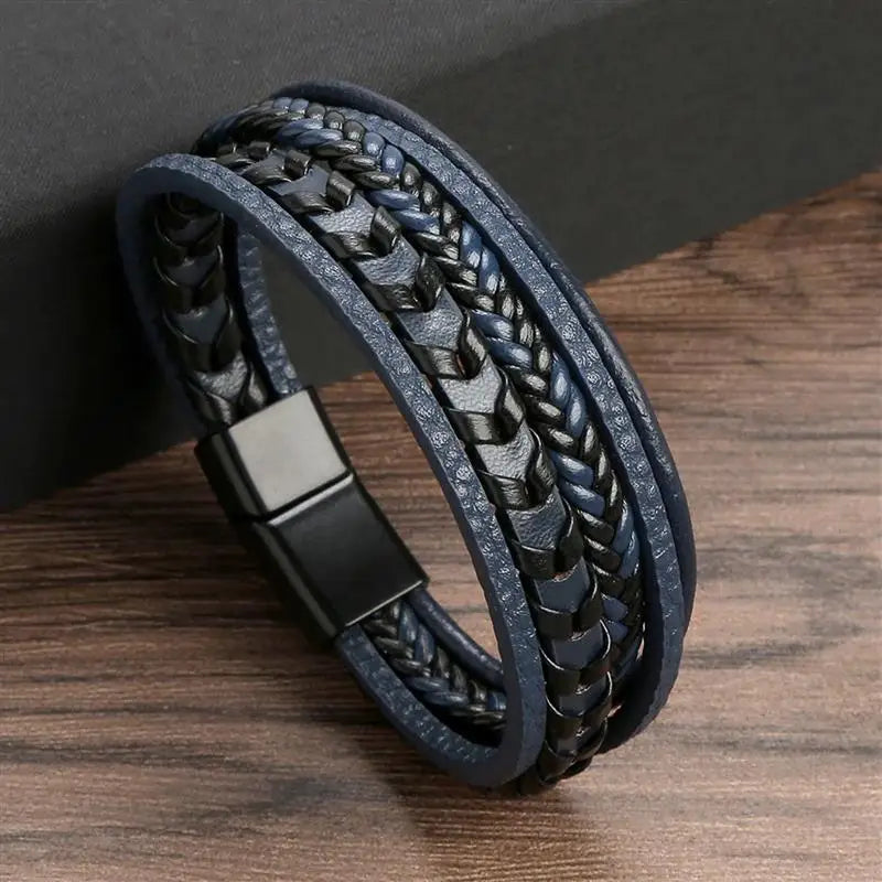 Elegantes gewebtes Lederarmband für Herren
