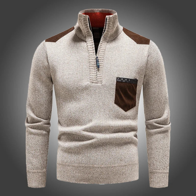 Pullover mit Reißverschluss aus Wolle