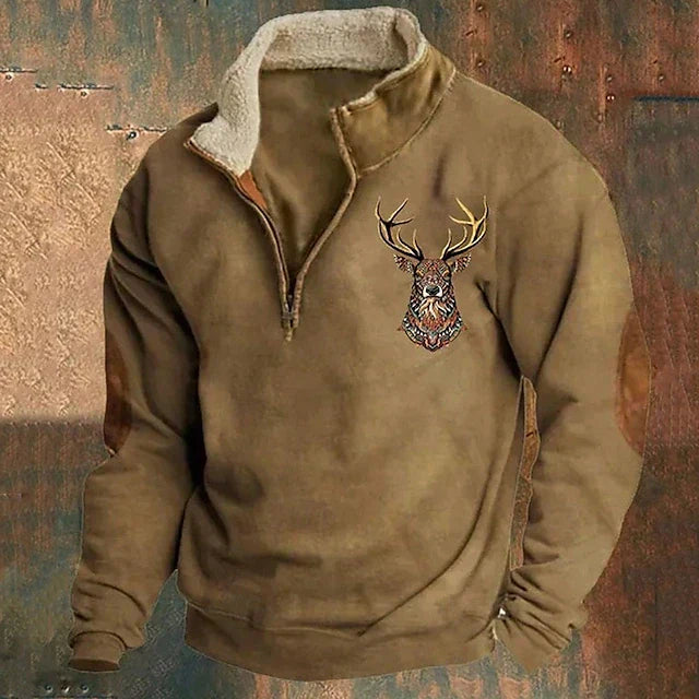 Silvio Vintage Pullover mit Reißverschluss