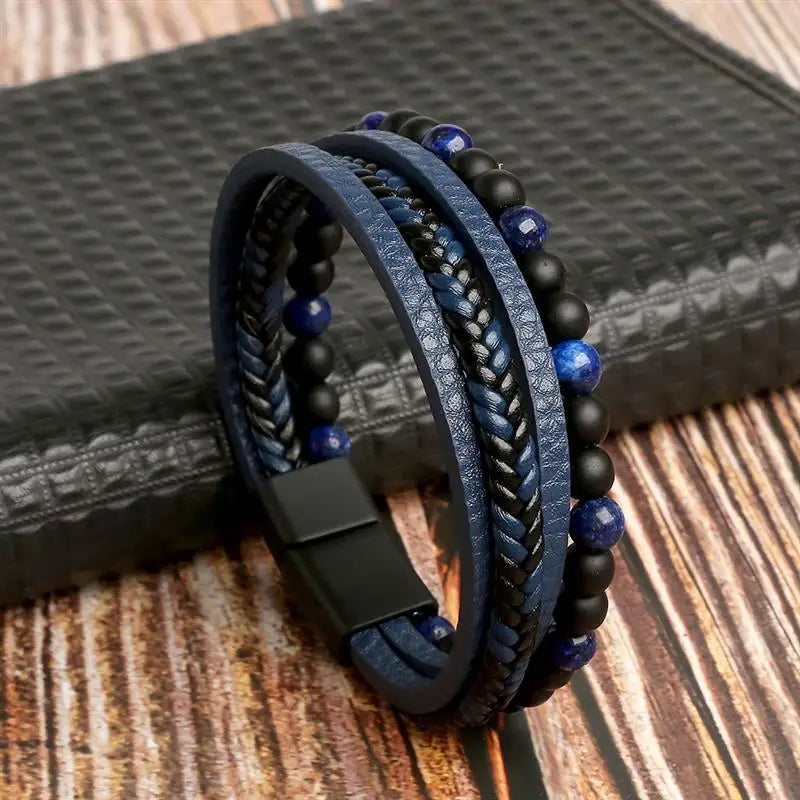 Elegantes gewebtes Lederarmband für Herren
