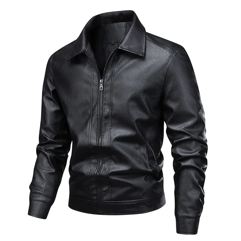 Elegante winddichte Lederjacke