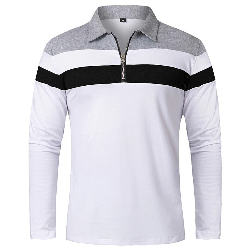 Elegant gestreifter Pullover mit Reißverschluss