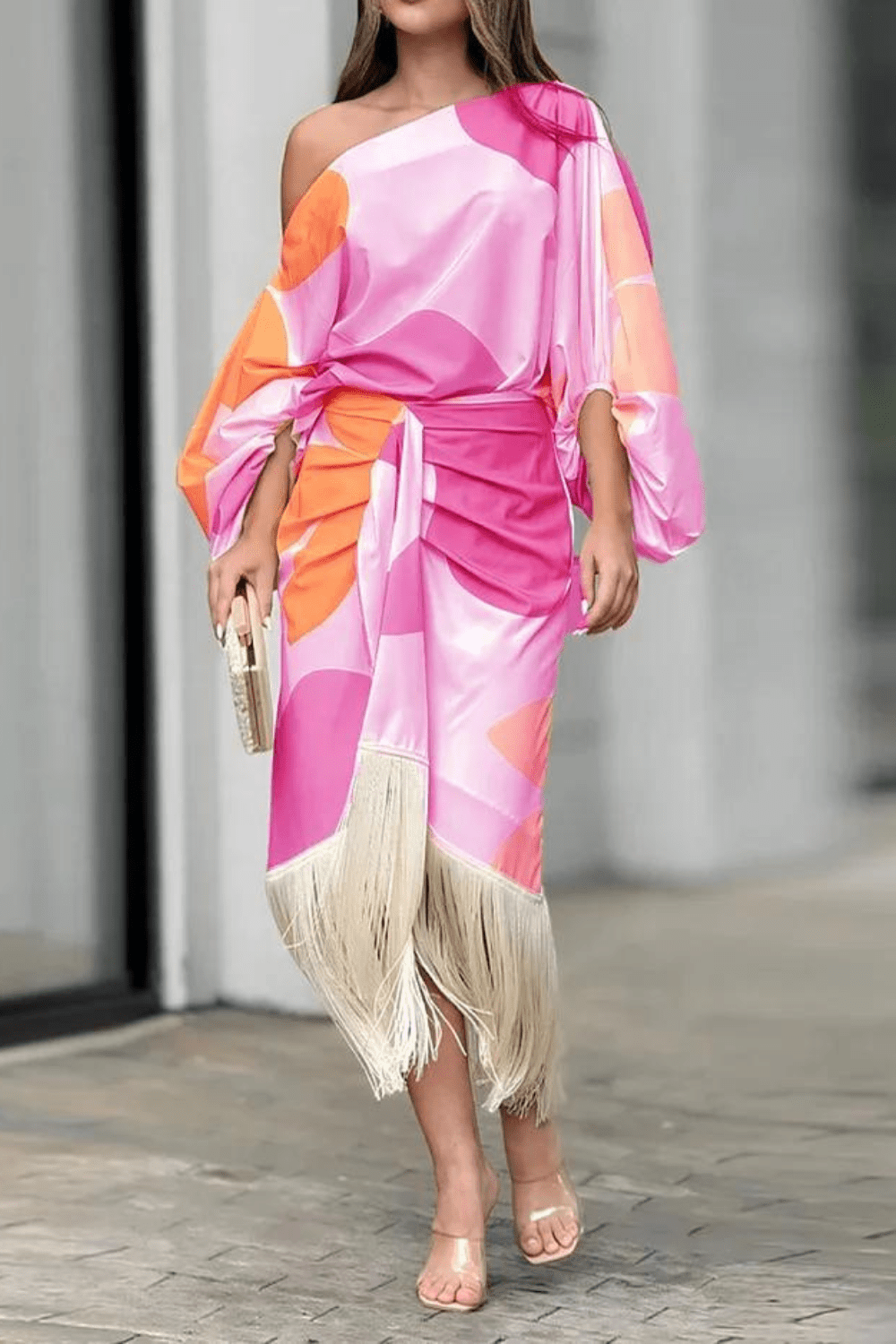 Elegantes farbenfrohes Kleid