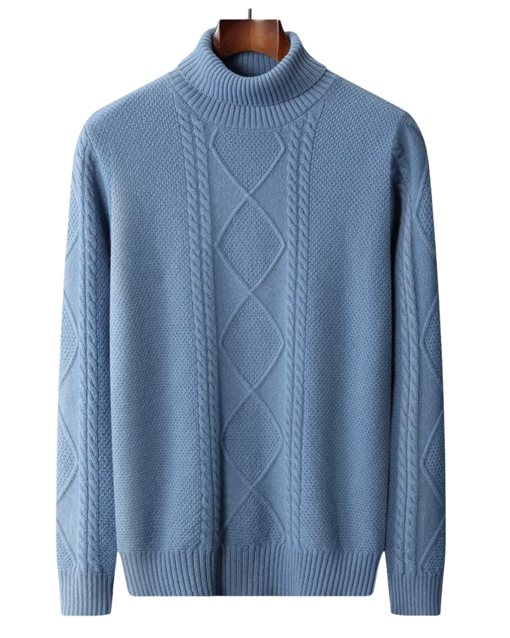 Gemusterter Kaschmir-Rollkragenpullover