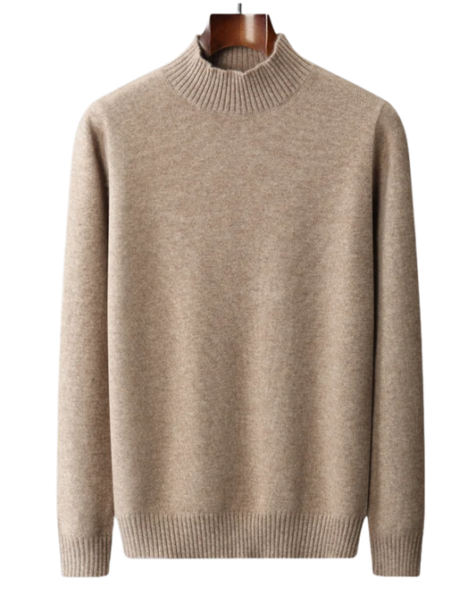 Eleganter Rollkragenpullover aus Merinowolle mit hohem Kragen