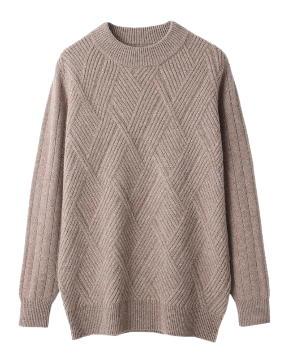 Elegant gemusterter Kaschmirpullover