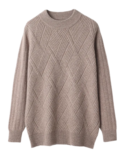 Elegant gemusterter Kaschmirpullover