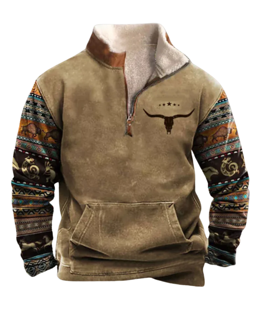 Vintage Pullover mit Reißverschluss