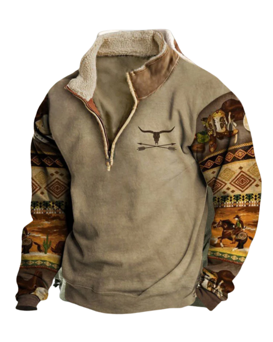 Vintage Pullover mit Reißverschluss