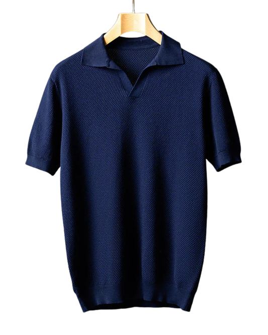 Elegantes Baumwoll-Strick-Poloshirt