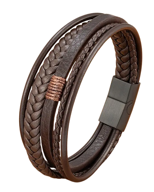 Herrenarmband aus gewebtem Leder