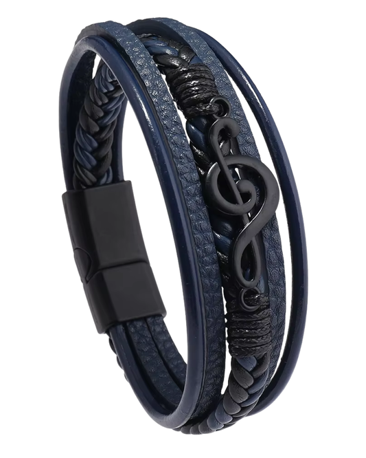 Musikalisches Symbol Herren Lederarmband