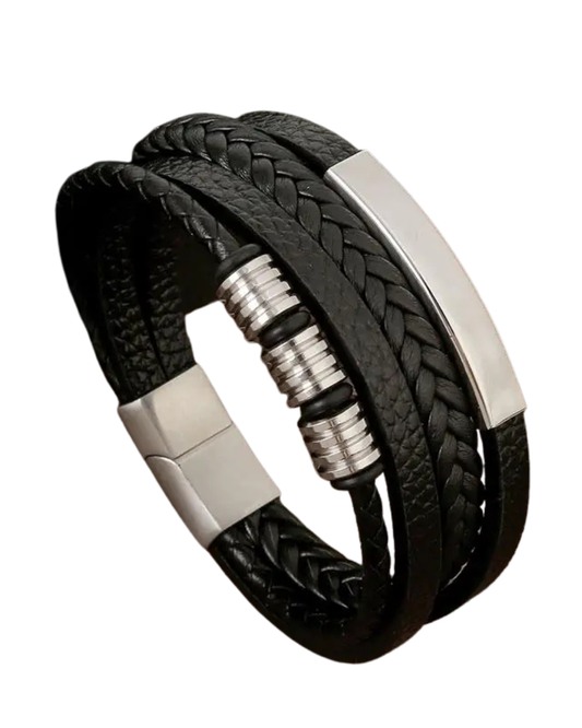 Elegantes gewebtes Lederarmband für Herren
