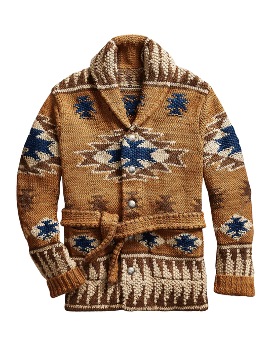 Elegante Jacquard-Strickjacke