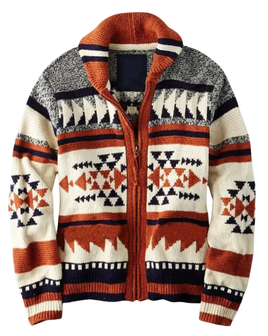 Elegante Jacquard-Strickjacke