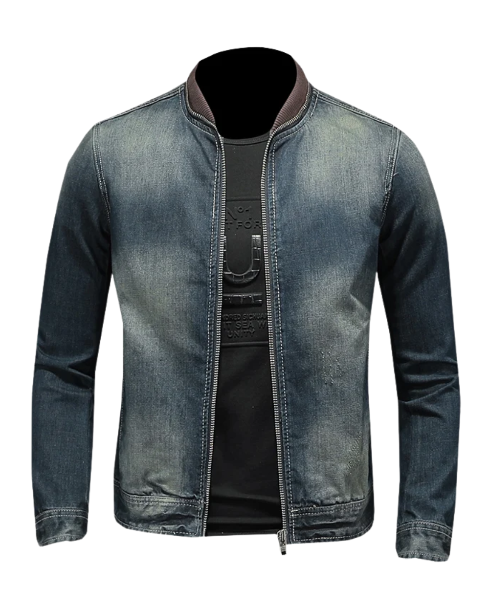 Elegante Denim-Jacke mit Reißverschluss