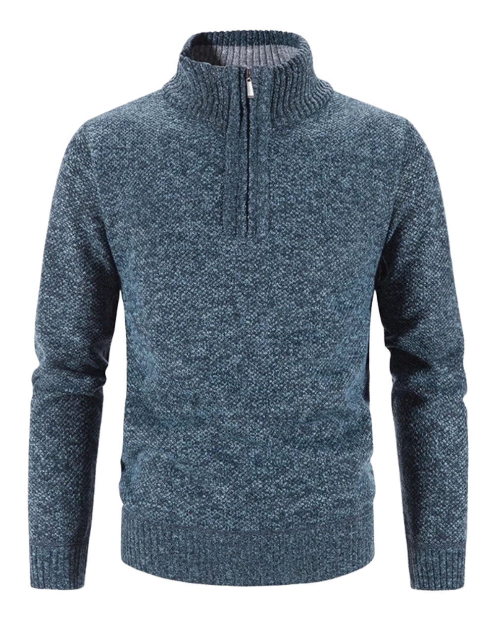 Eleganter, dicker Fleece-Pullover mit Reißverschluss