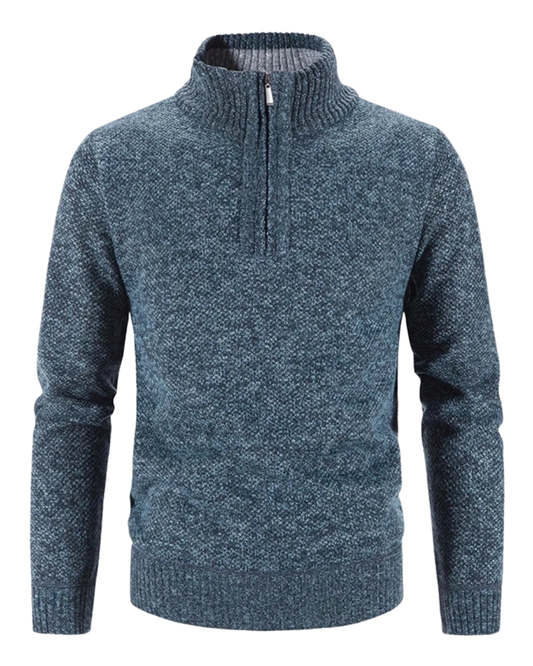 Eleganter, dicker Fleece-Pullover mit Reißverschluss