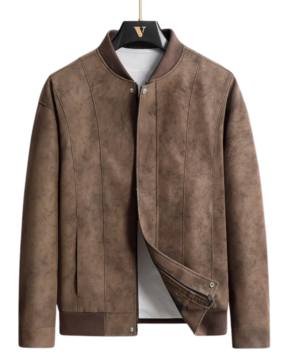 Baseballjacke aus Wildleder