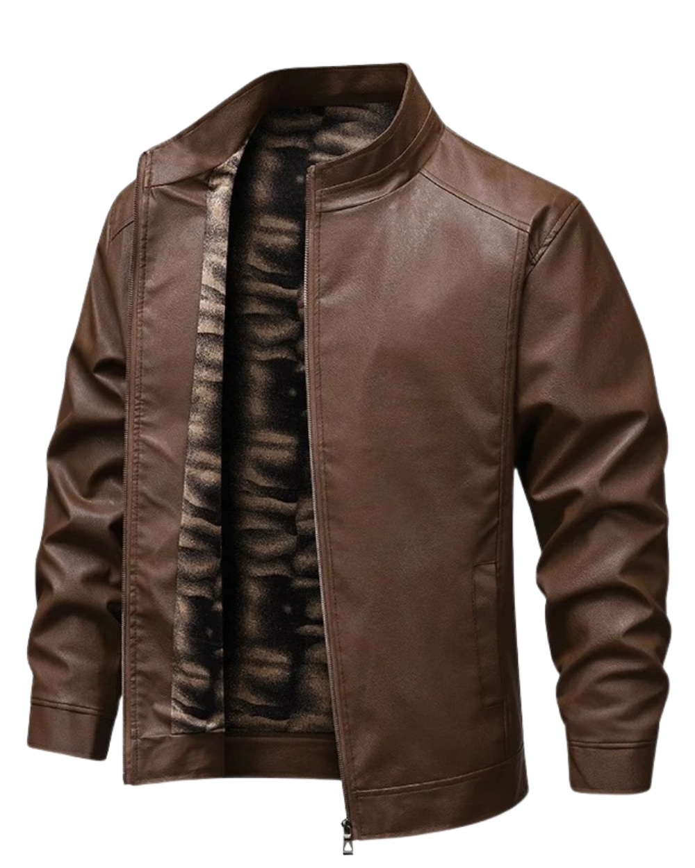 Vintage Fleece gefütterte Lederjacke