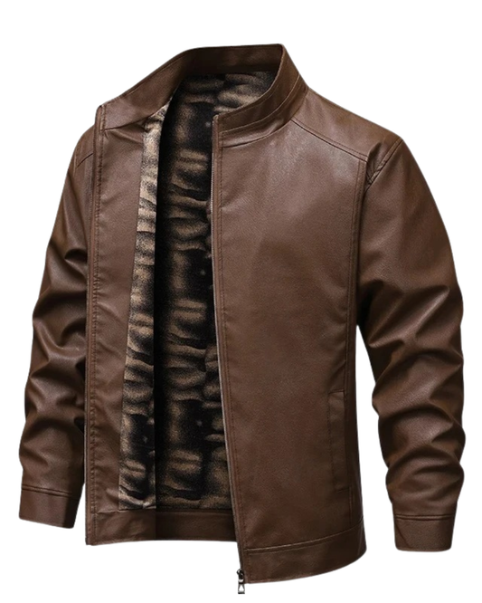 Vintage Fleece gefütterte Lederjacke