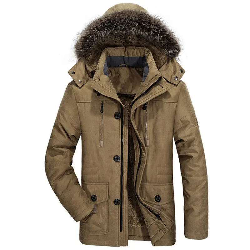 Winterjacke aus Baumwolle mit Kapuze